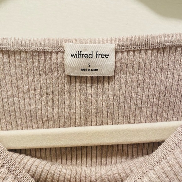 NWOT Wilfred Free Aritzia Ribbed Knit Bodycon Cut-Out Mini Dress Womens Small - Picture 4 of 8